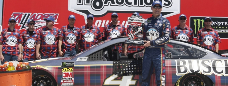 kevin harvick wins busch pole award at talladega kevin harvick